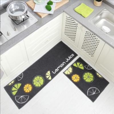 China Microfiber Non-Slip Water Oil Absorption Washable Type Printed Kitchen Two-Piece Floor Mat Balcony Carpet Door Non-Slip Mat Carpet for sale