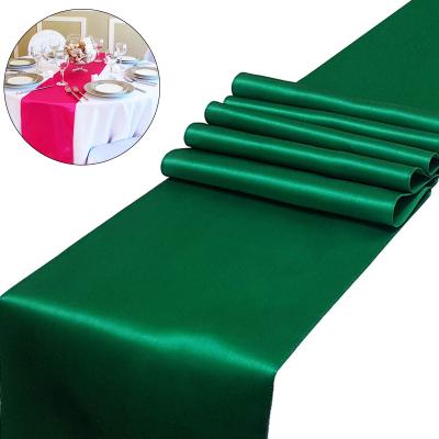 China Wholesale Simple Solid Satin Table Runner Sashes Table Runner For Round Table Wedding Banquet Festival Party Home Hotel for sale