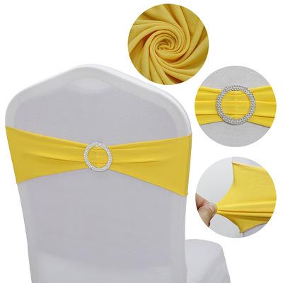 China Simple Stretch Chair SashesBows Chair Bands With Buckle Wedding Hotel Banquet Birthday Party Decoration for sale