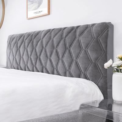 China Inclusive Soft Warm Goods Super Soft Soft Quilted Headboard Cover Thicken Velvet Headboard Cover Solid Color Dust Protector Bed Back Cover for sale