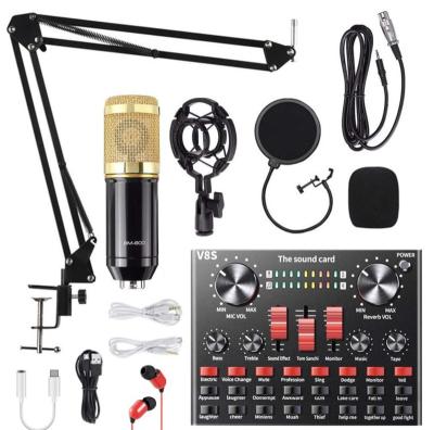 China Wholesale Home Sound Card V8&bm800 Live Sound Card Tiktok Microphone Shopee Protable factory studio recording for sale