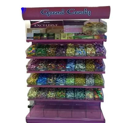 China Confectionery Shop Single Sided Single Side Rack With Light Box And PVC Box for sale