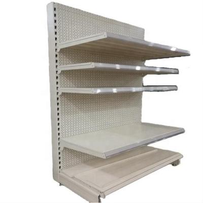 China Single Sided Pegboard Supermarket Racking With Perforated Holder for sale