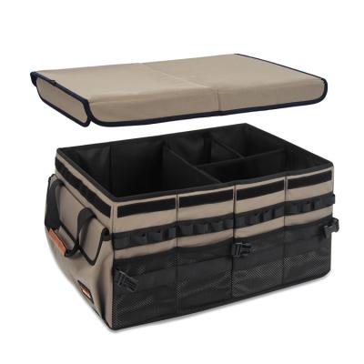 China Custom Multifunctional Outdoor Sundries Folding Bag Car Trunk Organizer Folding Camping Storage Box for sale