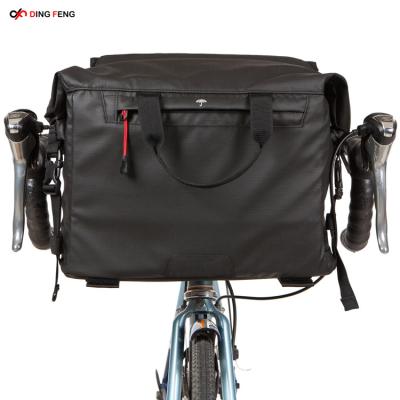 China OEM Bicycle Supplier Polyester Waterproof Travel Basket Roomy Handlebar Recycling Bag With Detachable Shoulder Strap for sale