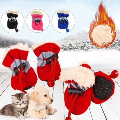 China Viable High Quality Dog Shoes Winter Warm Dog Foot Shoes Plus Velvet Spring Dog Boots And Autumn Non-Slip Breathable Socks for sale