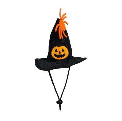 China Viable Pet Halloween Hat With Pumpkin Funny And Cute Costume Adjustable Halloween Party Headwear Cosplay Accessory For Cats for sale