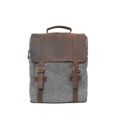 China High Quality Durable Rise Leather Portable Canvas Travel Rucksack Backpack School Bag For Women Men for sale