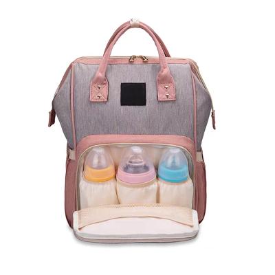 China Water Resistant Fashion Baby Diaper Backpack Travel Mom Backpack Diaper Changing Bag With Cloth Pocket for sale