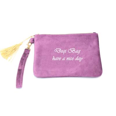 China Fashion Fashion Other Cosmetic Brush Bag Velvet Makeup Case Private Label Travel Toiletry Pouch Custom for sale