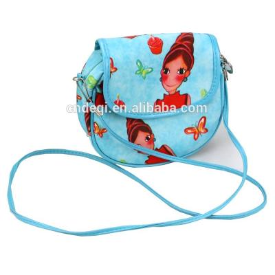 China PU Factory Direct Selling Cartoon Printing PU Cross - Hot Popular Multifunctional Body Bag Storage Bag Fancy Sling Bag girl&butterfly for sale