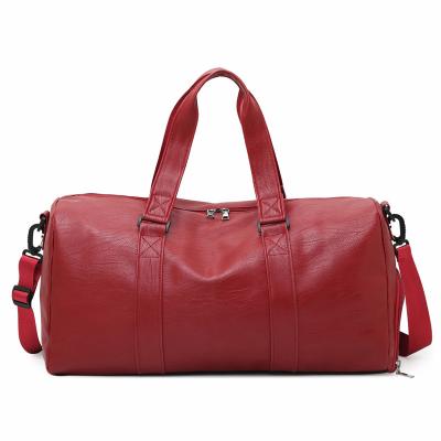 China 2020 New Fashion Lady Travel Bags Tote Bag PU Leather Large Capacity Sports Men's Fitness Bag Shoe Independent Compartment for sale