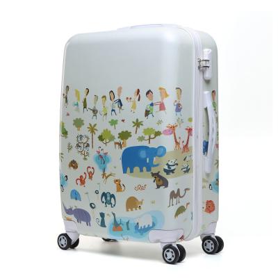 China PC Material Cartoon PC Model Printed Luminous Suitcase Luggage Trolley Trolley for sale