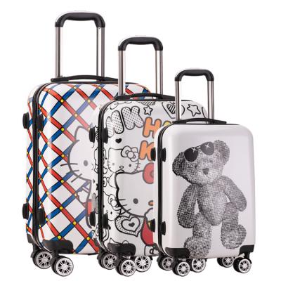 China 3 Pcs Luggage Set OEM Cartoon Style 20' 24' 28 pc Luggage Sets 3 Piece Universal Wheel Suitcase Luggage Sets for sale