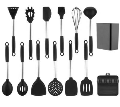 China Sustainable Silicone Cookware Set , Kitchen Utensils Set With Copper Handle Kitchen Gadgets Tool Kit for sale