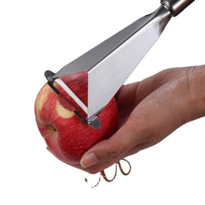 China Viable apple pushing knife fruit carving tools triangle stainless steel kitchen fruit cutting tool fruit carving knife for sale