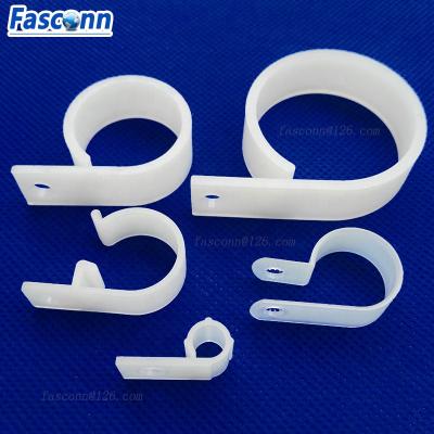 China Plastic Nylon Extruded Wire Harness Clamps, Plastic Type Cable Ties, R P Type Wire Management With Bundle Diameter From 3.2mm To 25.4mm for sale