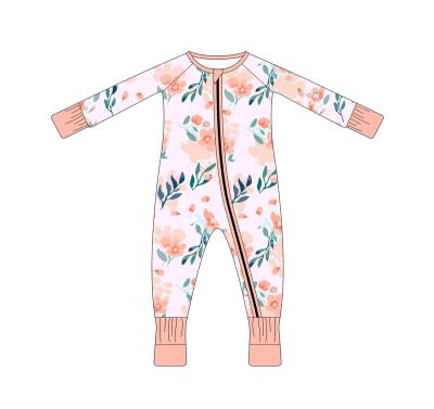 China Baby Casual 100% Cotton Bamboo Pattern Floral Print Girls Sleeper for sale