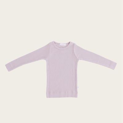 China 100% Organic Essential Anti-Pilling Babies Long Sleeve Violet Ice Top for sale