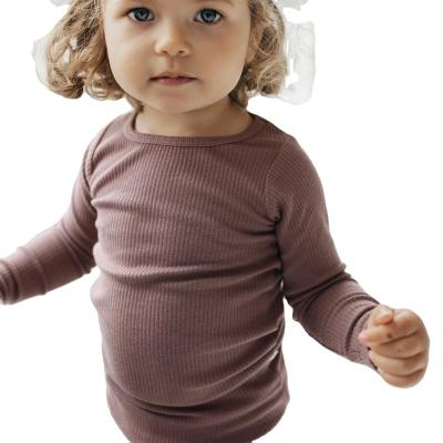 China Anti-pilling Toddler Girls Long Sleeve Organic Cotton Baby T-Shirt Top for sale