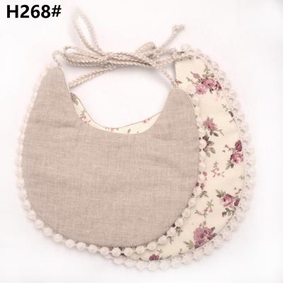 China Handmade Bandana Washable Natural Cotton Flower Double Layer Baby Teether Baby Bibs for sale