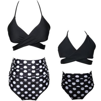 China Anti-UV Beach Wear Halter Mommy and Baby Girl Matching Bikini Swimwear for sale