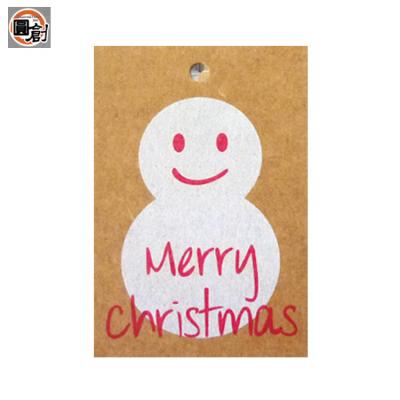 China Other Eco Christmas Card Snowman Kraft Paper Hangtag for sale