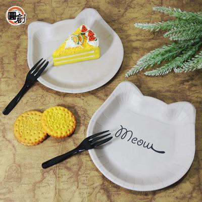 China Disposable Disposable Cat Shaped Customized Party Paper Disposable Dishes for sale