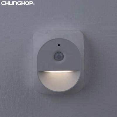 China Minimalist SC-191E Chunghop Pastable Minimalist SC-191E Bedroom Washroom Stair Rechargeable Motion Sensor Led Night Light Wall Light for sale