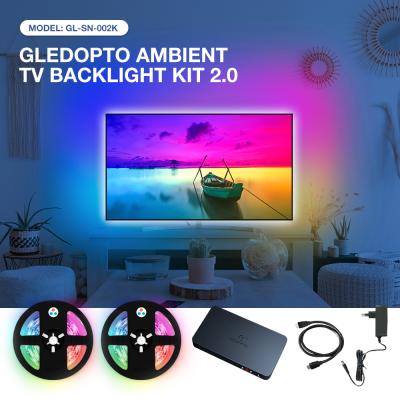 China Synchronize with Ambient DIY TV Monitor PC Background HDTV Computer Monitor Backlight with 4M Addressable LED Strip Full Set for sale