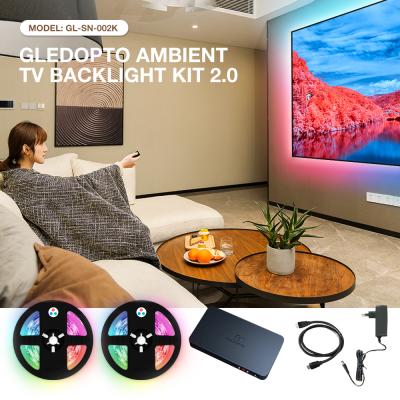 China Surround lighting for TV entertainment & Gledopto LED Gaming TV Backlight, Music Sync APP Control LED Strip Light Kit For 46-60 Inch TV Television PC Monitor for sale