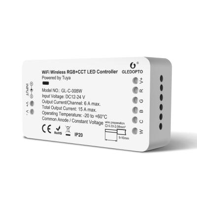 China Flame Retardant ABS Hardware Gledopto WiFi RGBCCT LED Strip Controller, Works with WiFi Directly, No Need ZigBee Gateway/Bridge/Hub for sale