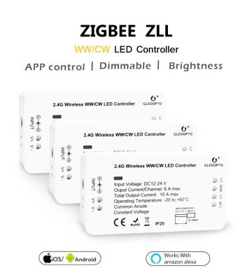 China Outdoor Compatible Gledopto WW/CW Zigbee 2.4G LED Strip Controller Dimmer for sale