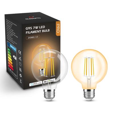 China Zigbee PRO 7W TDC G95 LED Amber Transparent Decoration Vintage Filament Light Bulb Illumination And Fit E27 for sale