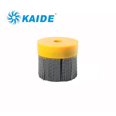 China Industrial cup shape silicon carbide wire abrasive nylon disc cleaning brush for polishing for sale