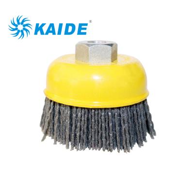 China China Manufacturer Cleaning Abrasive Nylon Cup Brushes with Screw for Deburring for sale