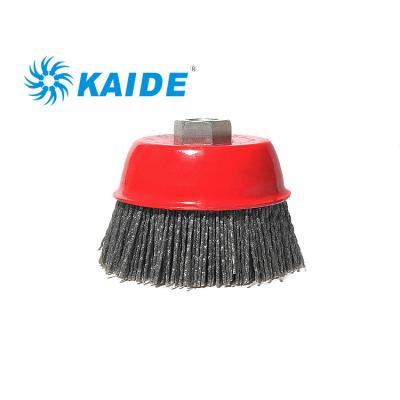 China High Performance POLISHING Abrasive Nylon Cup Brushes With Screw For Polishing for sale