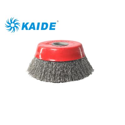 China 2021 Crimped Stainless Steel Wire Grinding Cup Brush For Cleaning for sale