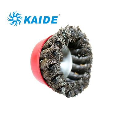 China Customized Wheel Knotted Steel Wire Cleaning Cup Sweep Rotary Steel Wire Brush For Angle Grinder for sale