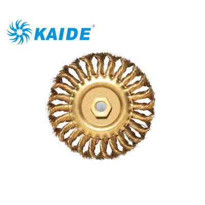 China POLISHING Best Selling Explosion Proof Brass Wire Twisted Knot Wheel Brush With Screw for sale