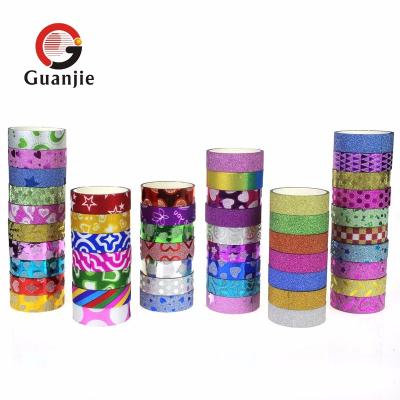 China Waterproof DIY Custom Print Kids Stationary Gift Glitter Japanese Washi Wrapping Tape for sale