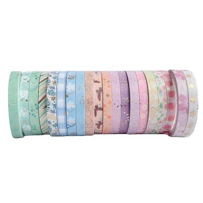 China Waterproof Customized Thin Washi Tapes Colorful Decorative Washi Tape Set 3mm Washi Tape Decorative Masking Tapes For DIY Crafts for sale