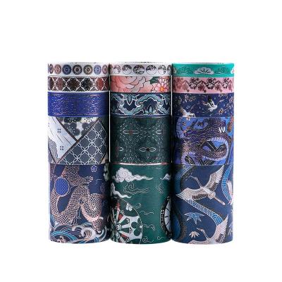 China 15 Rolls Washi Tape Set Vintage Decor Waterproof Tapes with 10/15 mm Antique Style Brocade and Embroidery Stamping for Gift Wrapping for sale