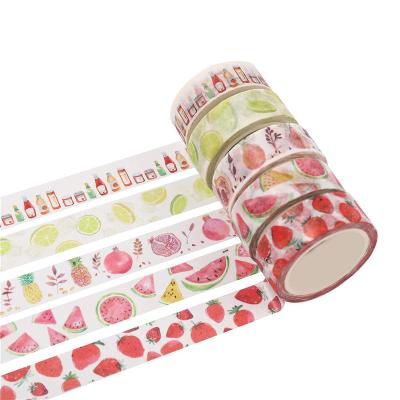 China Waterproof Customized Cutting Washi Tape Set Fruits Lemon Washi Tape 5pcs Washi Tape Set For DIY for sale