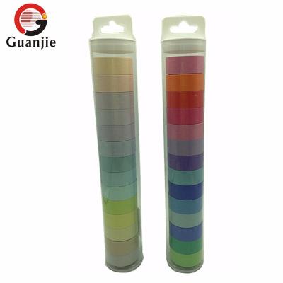 China 14 Washi Tape Multicolor Decorative Pastel Waterproof Set , Single Color Washi Tapes for sale