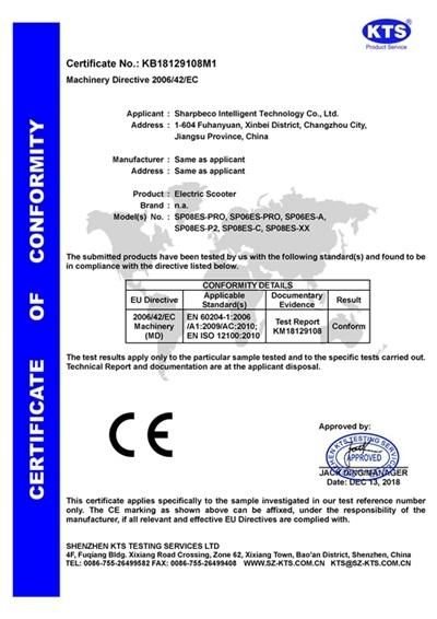 CE - Sharpbeco Intelligent Technology Co., Ltd.