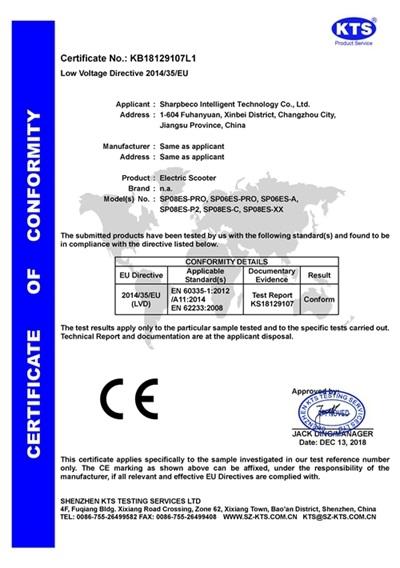 CE - Sharpbeco Intelligent Technology Co., Ltd.