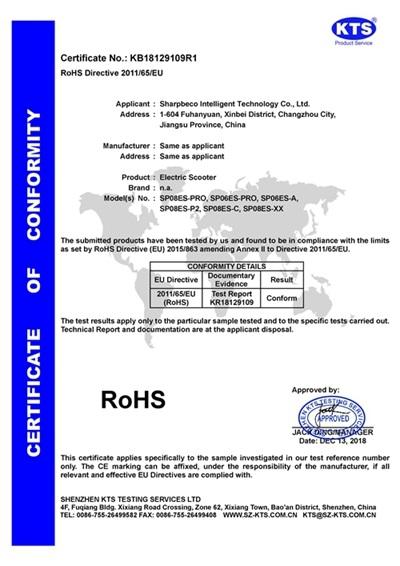 RoHS - Sharpbeco Intelligent Technology Co., Ltd.