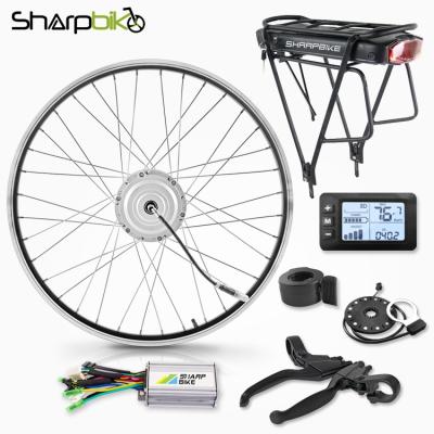 China Sharpbike 36v 250w 350w hub motor electric city bike women bike kit with holder battery SK02S400-BT03 for sale