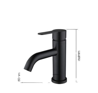 China Other HP 304 stainless steel hot cold faucet matte black health water sink bathroom basin faucet for sale